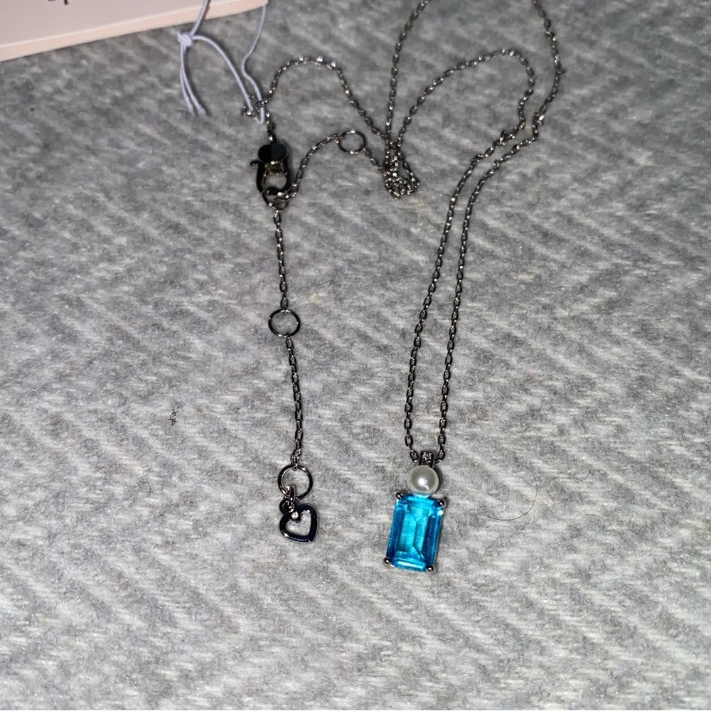 New Kate Spade Silver-Tone Cubic Zirconia & Faux Pearl Pendant Necklace - Picture 12 of 16